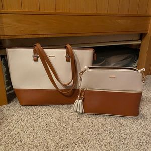 Matching tote bag and crossbody purse from Amazon